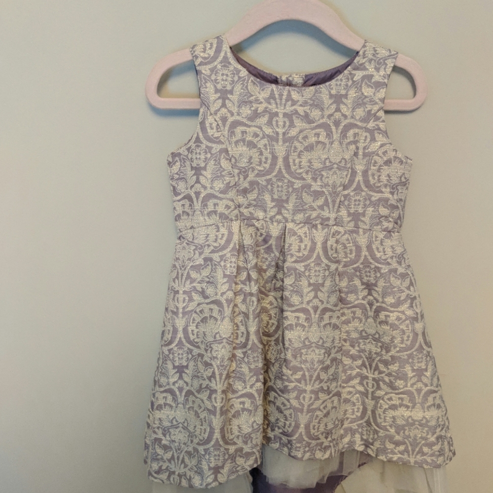 Lavender shimmer brocade Tea Length dress